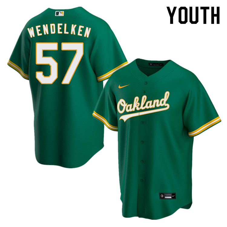 Nike Youth #57 J.B. Wendelken Oakland Athletics Baseball Jerseys Sale-Green